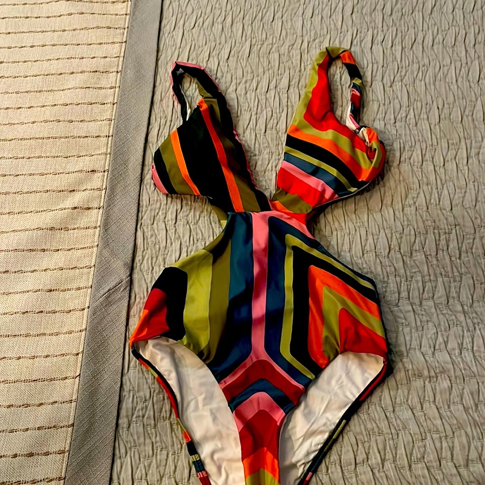 Farm Rio Swimsuit Size Small One piece with cut outs